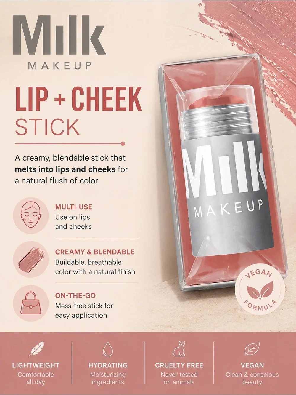 Milk Makeup Lip + Cheek Stick — Color: Werk